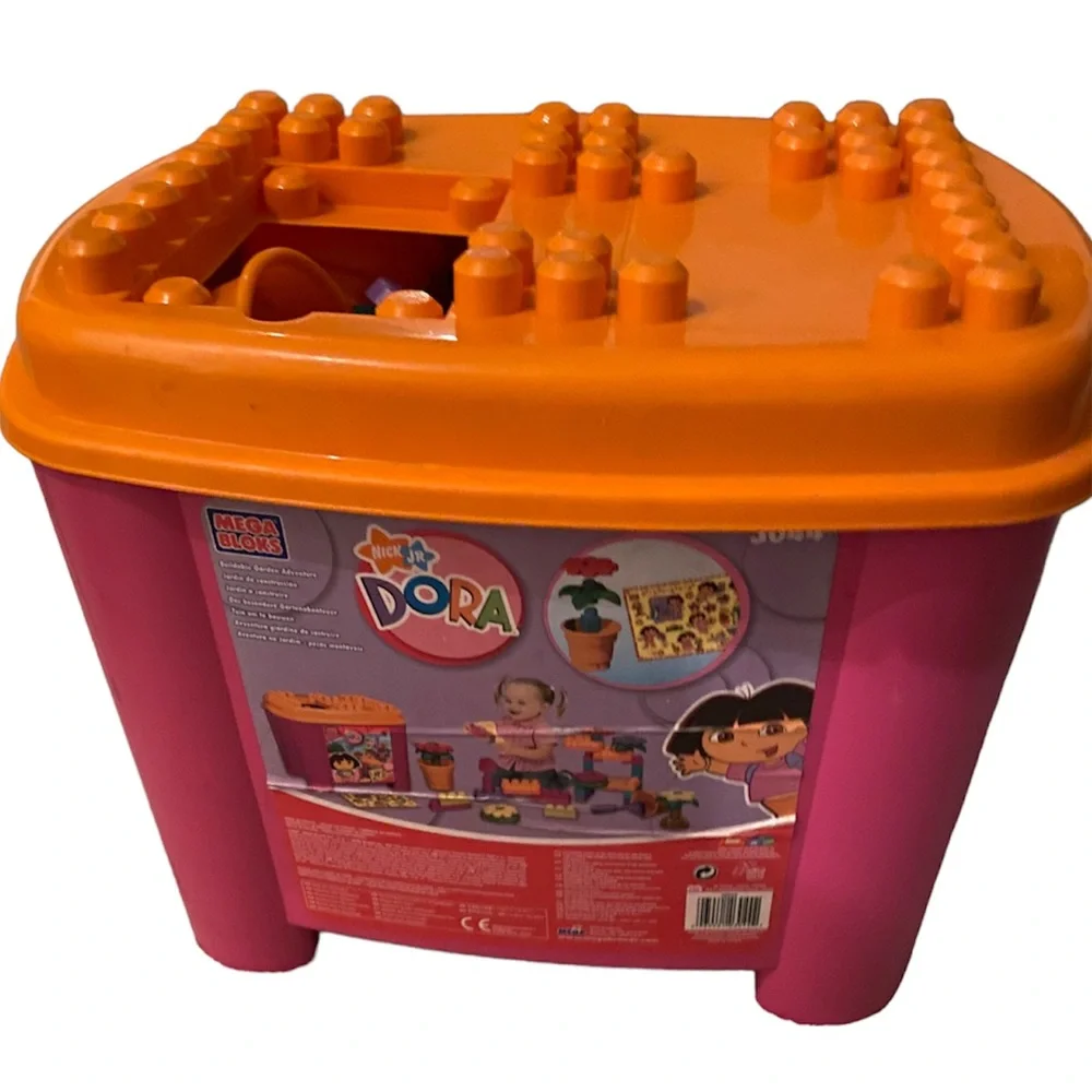 Dora Mega Blocks Tote Buildable Garden Large 140+ Pc Set Legos Y2K Vintage Toys